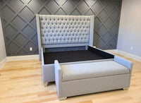 Dorit Custom Tall Wingback Bed & Matching Storage Bench (Optional)