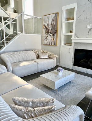 Gigi Beige Velvet Sofa - Luxury Living Collection