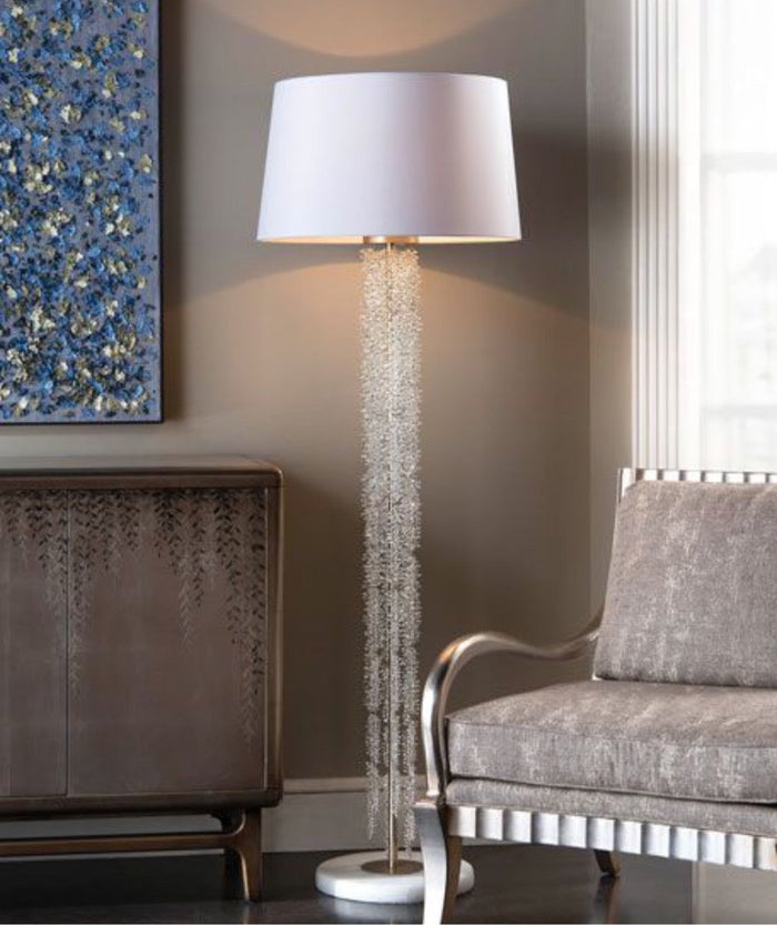 Aries Cascading Crystal Floor Lamp - Luxury Living Collection