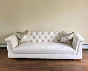 Opal Cream Velvet Sofa - Luxury Living Collection