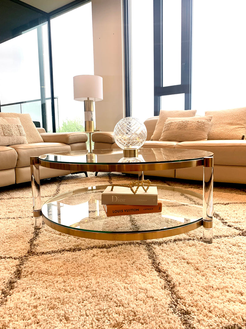 Simone Brushed Gold Coffee Table