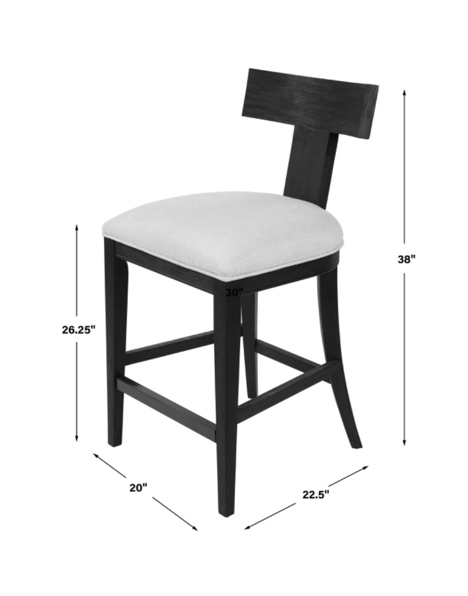 Rowan Charcoal Black Counter Stool