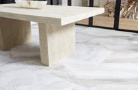 Allani Faux Wood Rectangle Stone Dining Table