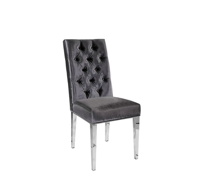 Lusso Charcoal Grey Velvet Dining Chair