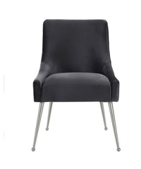 Prado Grey Velvet With Silver Frame Chair - Luxury Living Collection