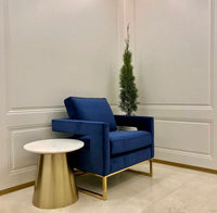 Glimer Navy Velvet Chair - Luxury Living Collection