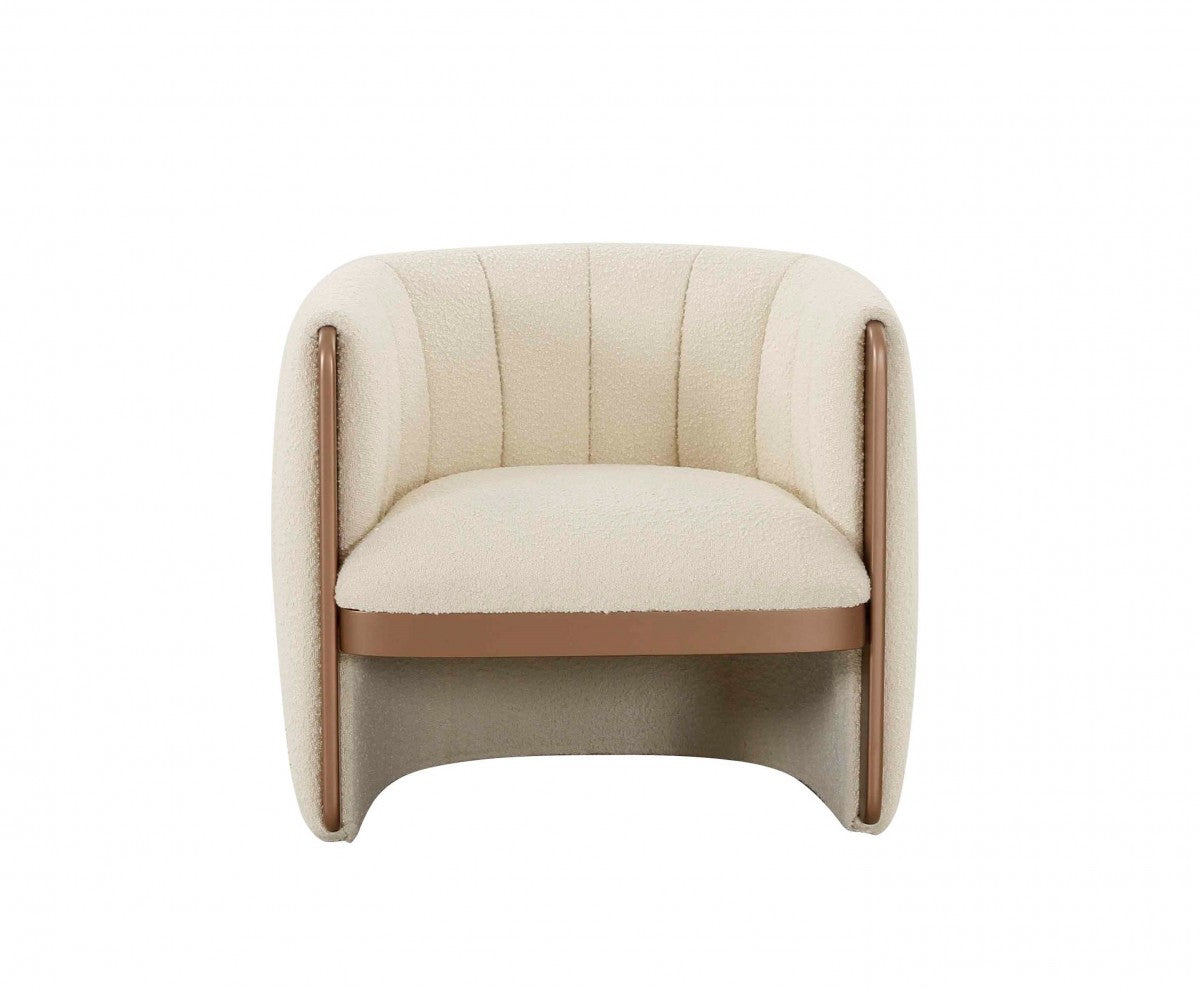 Hatta Modern Cream Fabric Accent Chair