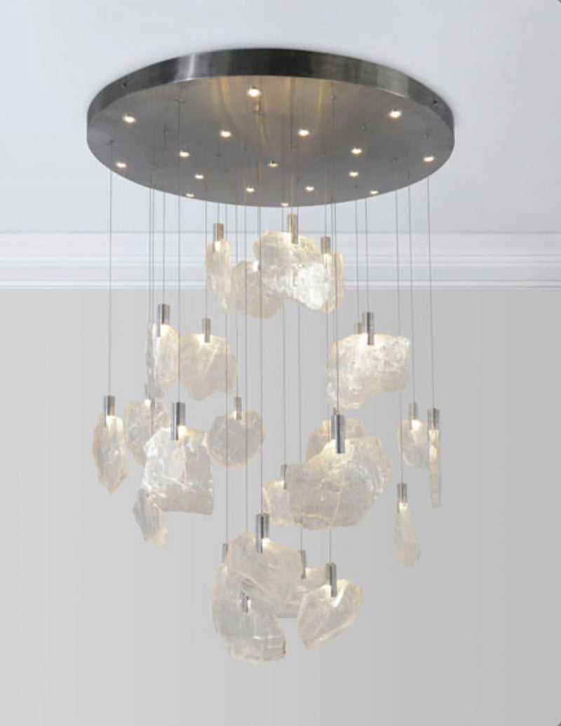 Yve Selenite Pane Forty-One-Light Pendant Chandelier - Luxury Living Collection