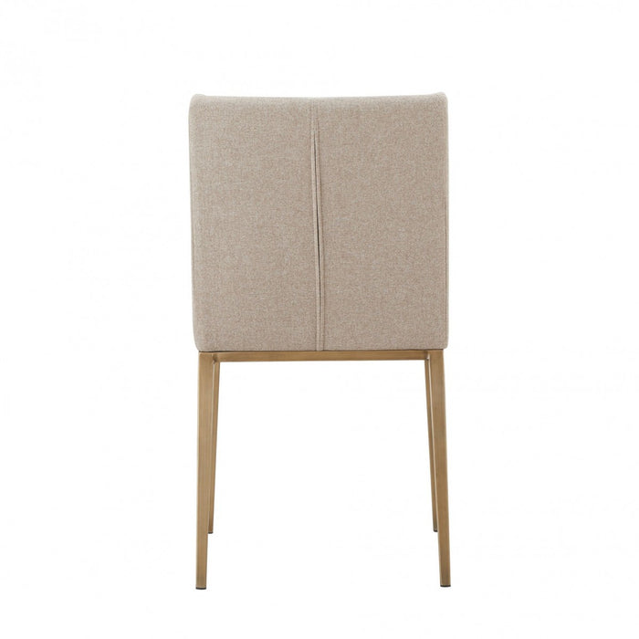 Sita Beige & Brass Dining Chair (Set of 2)