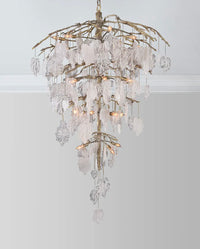 Xali Glass Leaf Twenty-Six-Light Chandelier - Luxury Living Collection