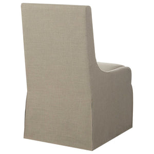 Hazel Armless Tan Linen Chair