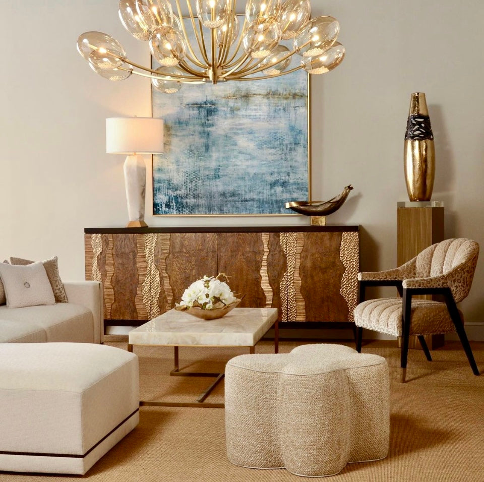 Fabienne Rectangular Calcite Coffee Table - Luxury Living Collection