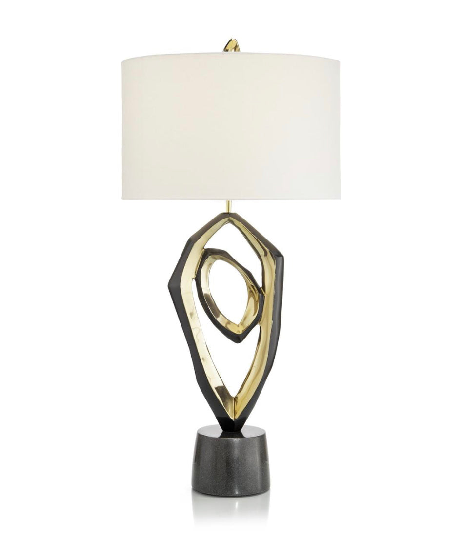 Sculptural Brass Buffet Table Lamp - Luxury Living Collection