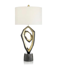 Sculptural Brass Buffet Table Lamp - Luxury Living Collection