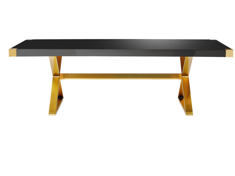 Lanvina Black Lacquer and Gold Dining Table - Luxury Living Collection