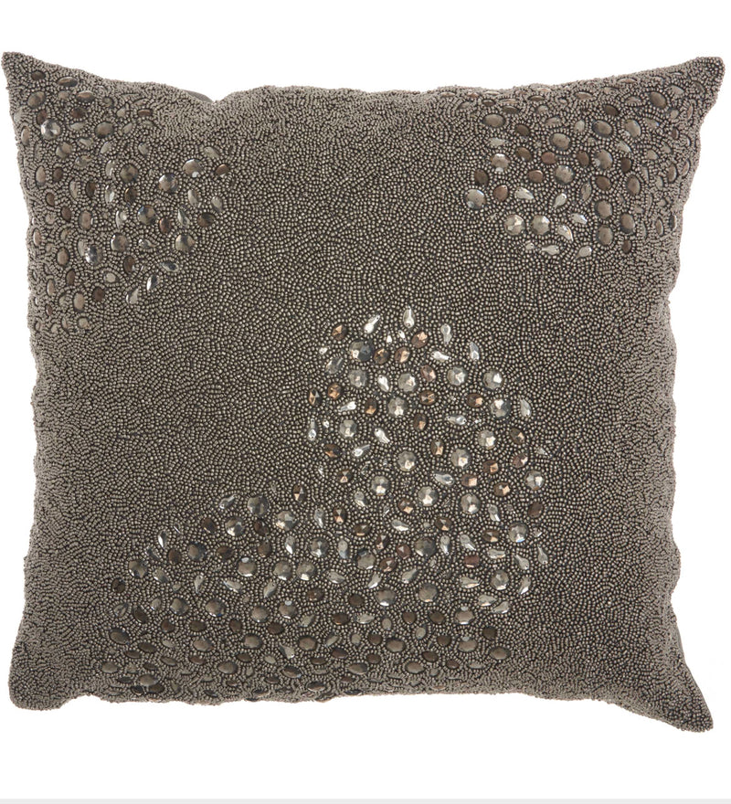 Couture Pewter Dazzle 20" x 20" Throw Pillow - Elegance Collection