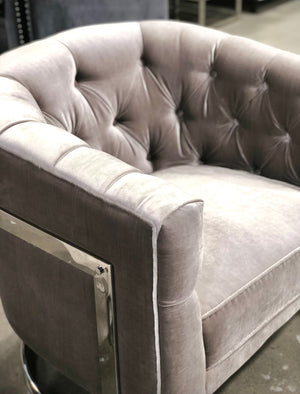Genus Grey Velvet Accent Chair