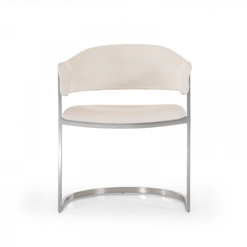 Treseme White Leatherette Dining Chair Dining Armchair