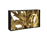 Cast Root Gold Leaf Wood Framed Small Console Table