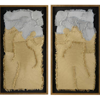 Chantal Gold & Silver Fringed Paintings - Luxury Living Collection