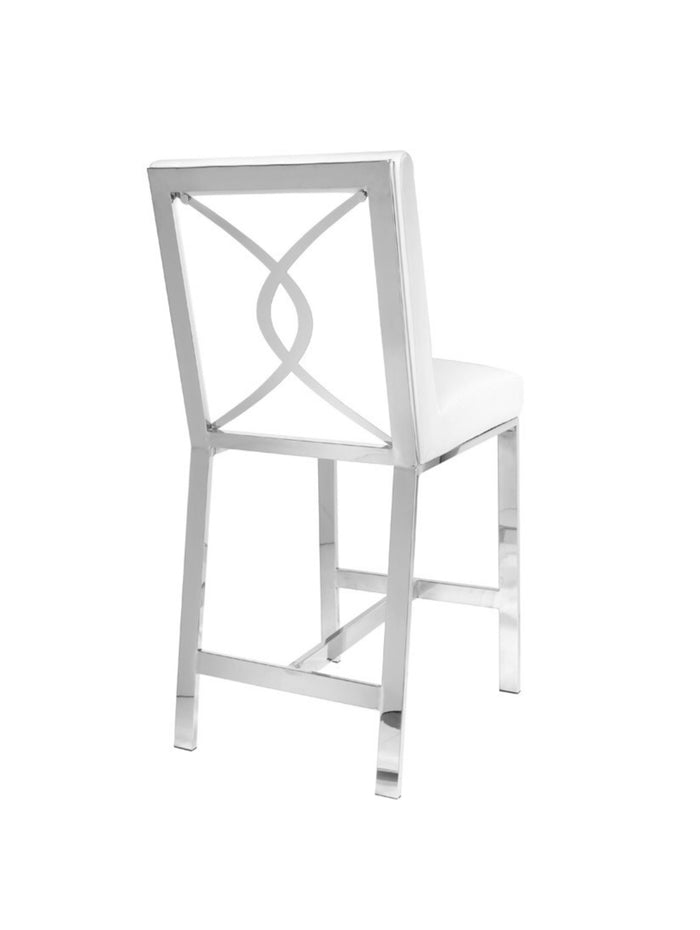 Amabilia White Leatherette Counter Chair