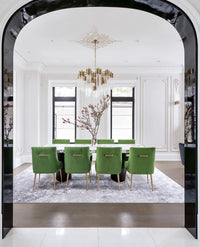 Prado Green Velvet With Gold Frame Chair - Luxury Living Collection