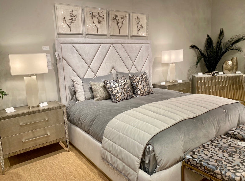 Idabelle Burnished Silver King Bed - Luxury Living Collection