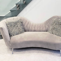 Celina Grey Velvet Sofa - Luxury Living Collection