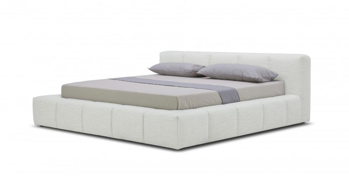 Navi Cream Fabric Platform Bed