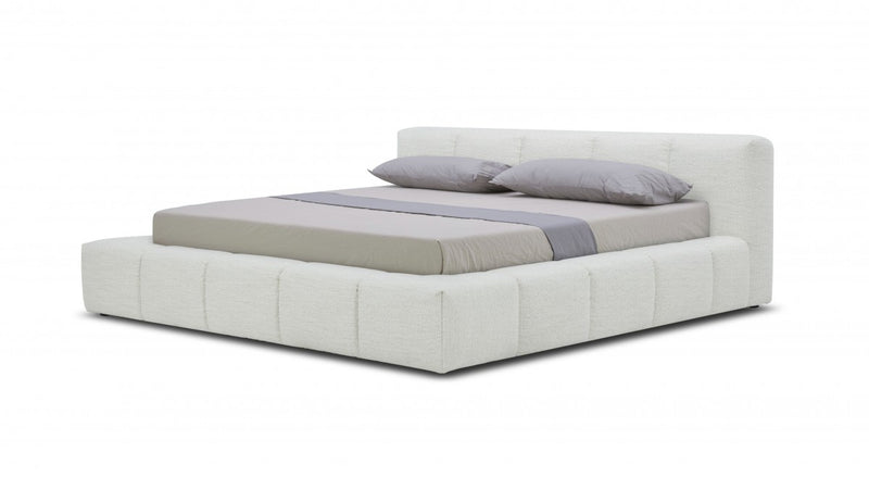 Navi Cream Fabric Platform Bed