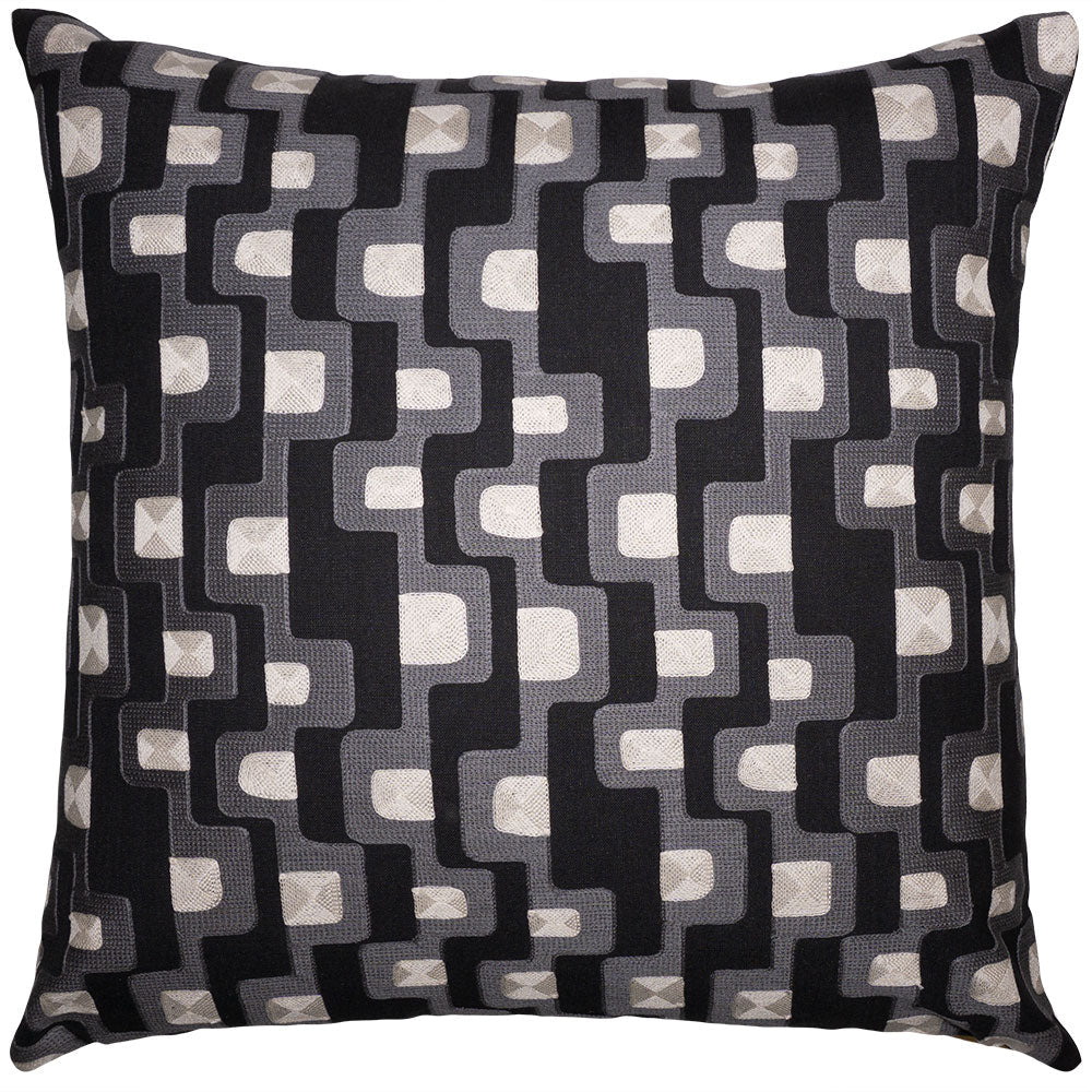 Black Deco II Throw Pillow Cover - Designer Collection