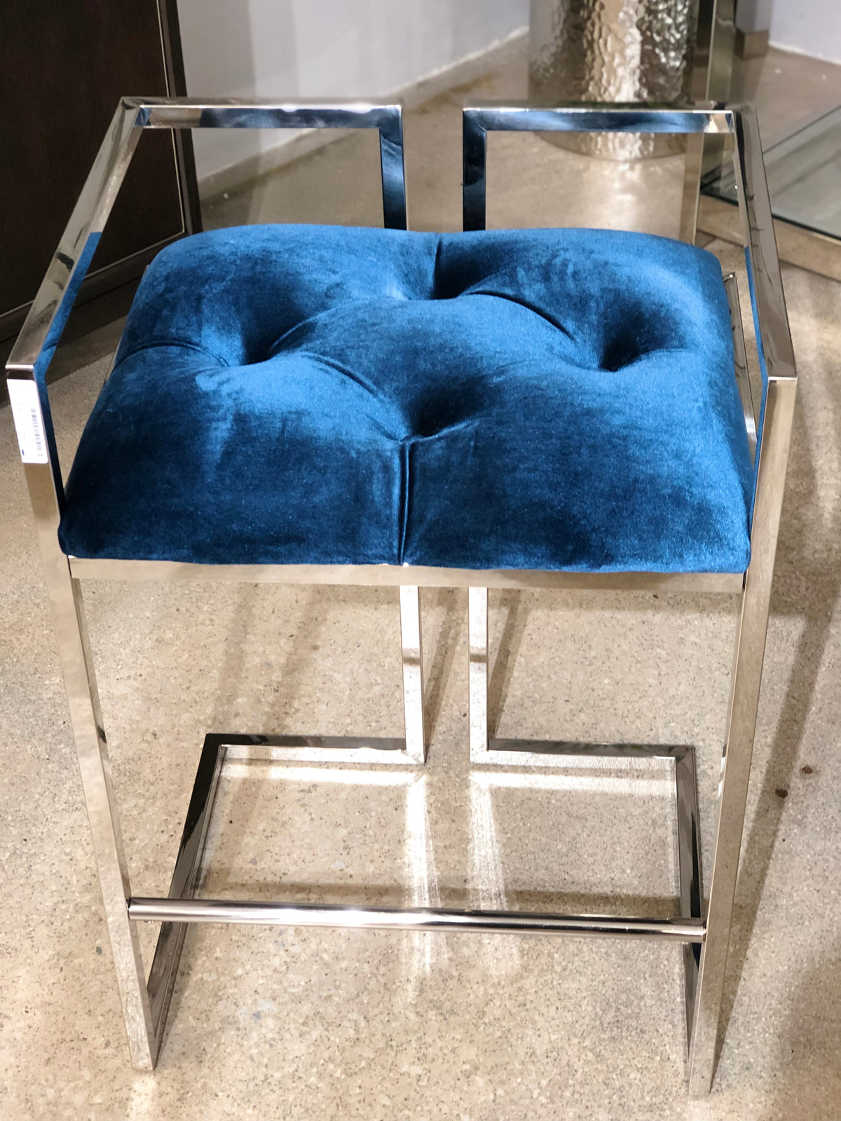 Novus Blue Velvet Counter Chair