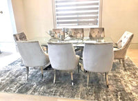 Glamor Grey Velvet Dining Chair