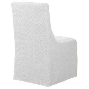 Hazel Armless White Linen Chair