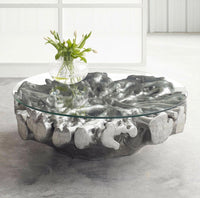 Glowa Root Coffee Table (Silver Leaf)