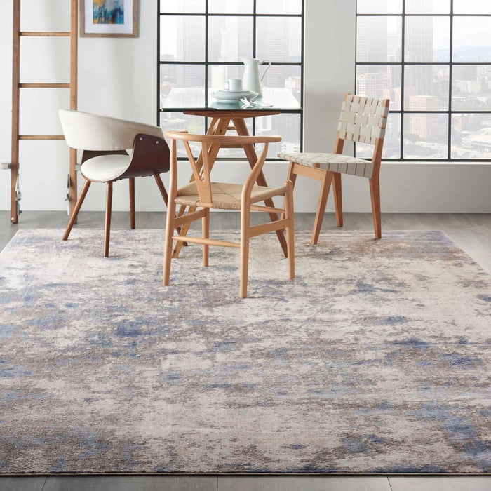 Mesmerize Blue/Ivory/Grey Area Rug - Elegance Collection