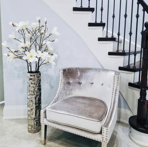 Regal Grey Velvet Chair