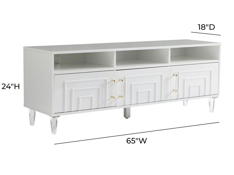 Chicago White Media Console - Luxury Living Collection