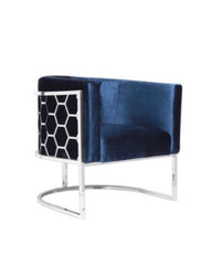 Cora Blue Velvet Accent Chair