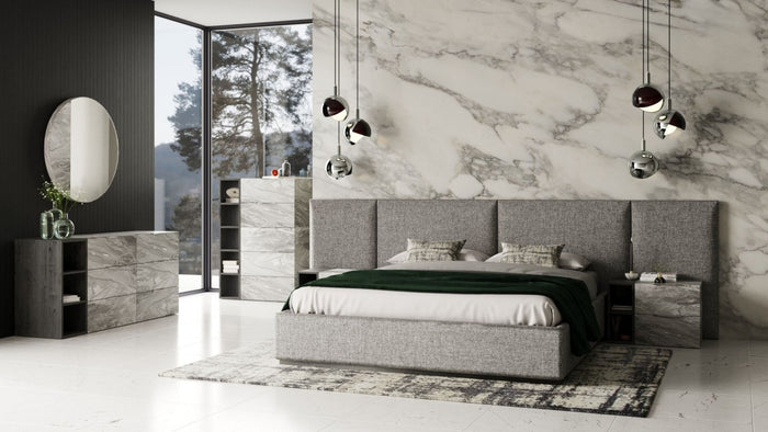 Hills Modern Grey Wash & Faux Marble Dresser