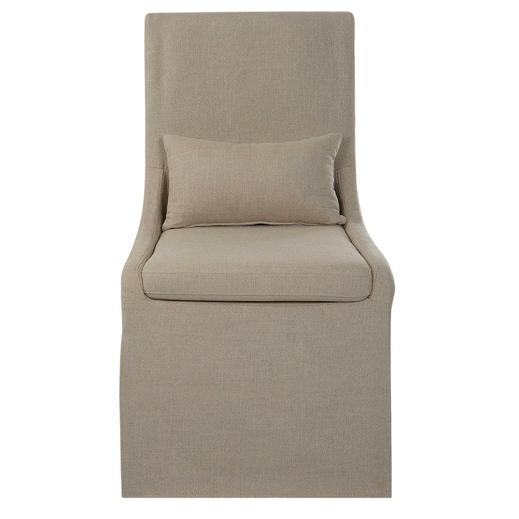 Hazel Armless Tan Linen Chair