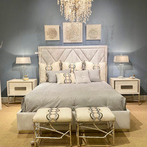 Idabelle Burnished Silver King Bed - Luxury Living Collection