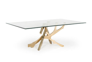 Erra Modern Glass & Gold Dining Table