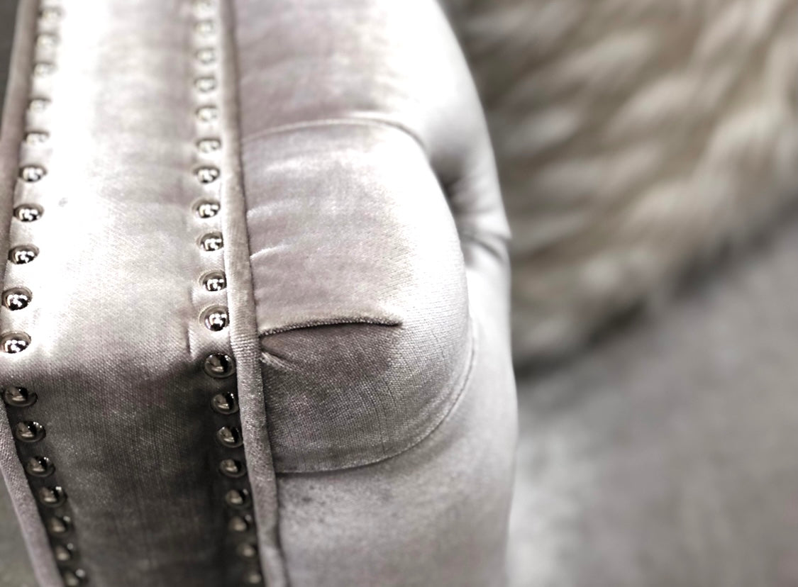 Clara Grey Velvet Sofa