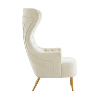 Banu Cream Velvet Wingback Chair - Luxury Living Collection