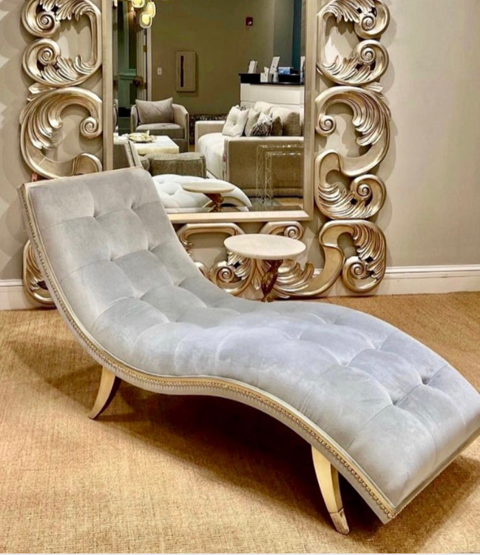 Monroe 70" Grey Velvet Luxury Chaise - Luxury Living Collection