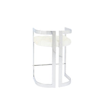 Kristina White Leatherette with Silver Counter Chair