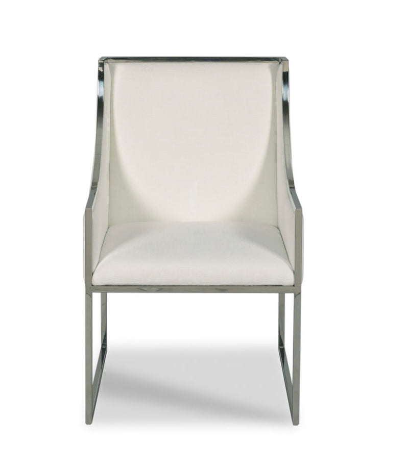 Benz White With Polished Nickel Chair