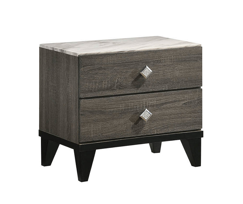 Morea Smoke Grey Nightstand - Luxury Living Collection