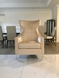 Kendall Gold Velvet Wing Chair - Luxury Living Collection